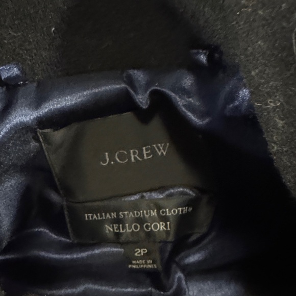J. Crew “Italian Stadium Cloth Nello Gori” Black Coat - Size 2P - Picture 2 of 10